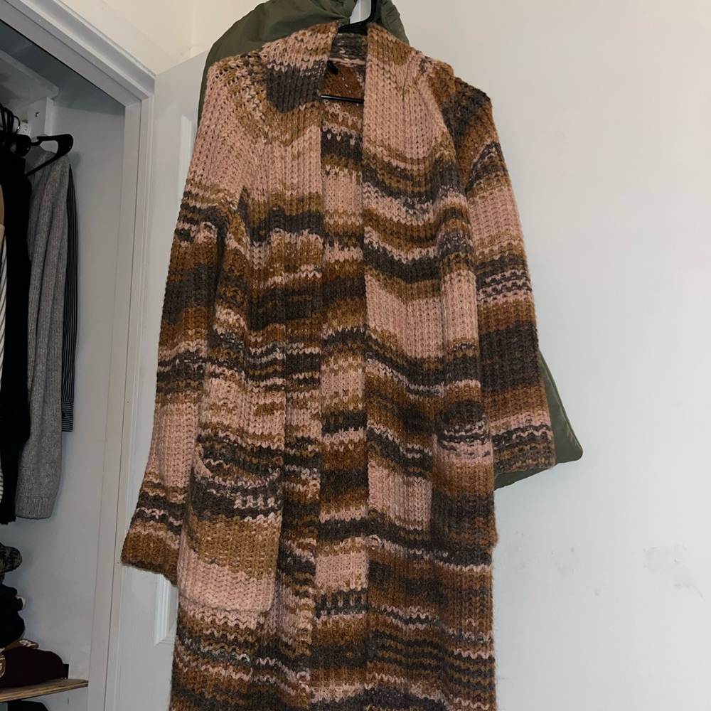 Long knit sweater cardigan